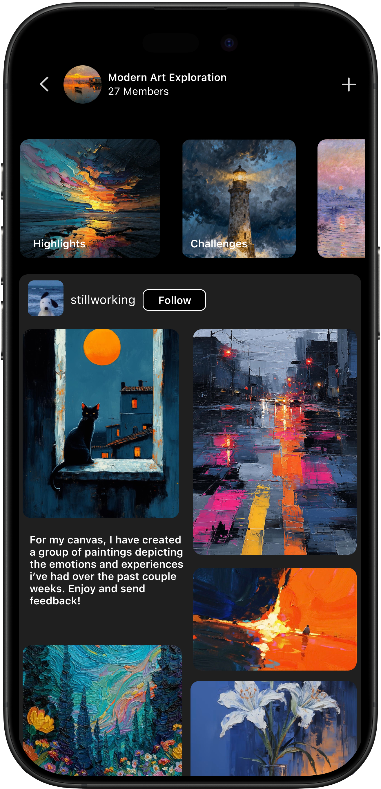 Dojo art sharing interface — share your work without algorithms